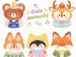 毛氈質(zhì)感彩鉛小動物