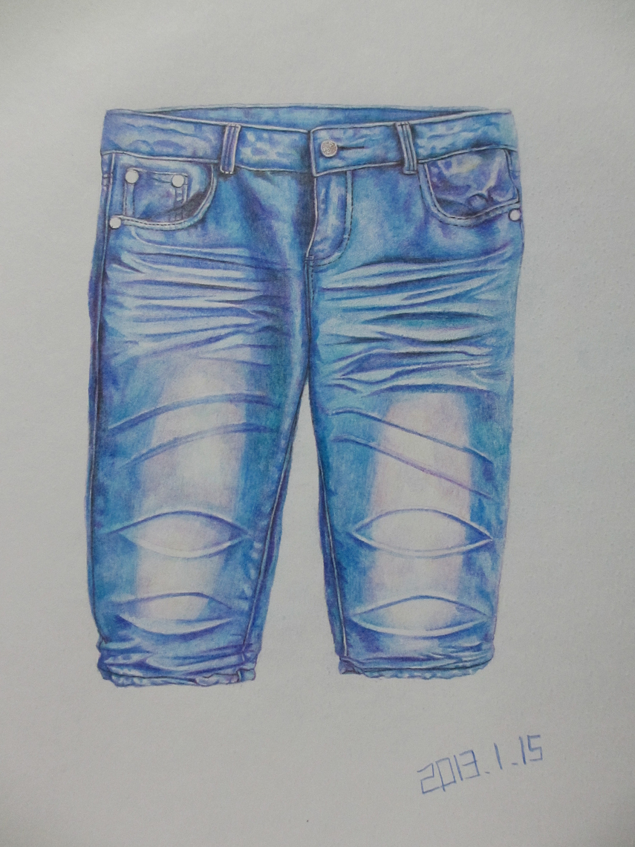 服装设计教程 | 水洗牛仔裤的手绘上色方法教程 - 知乎