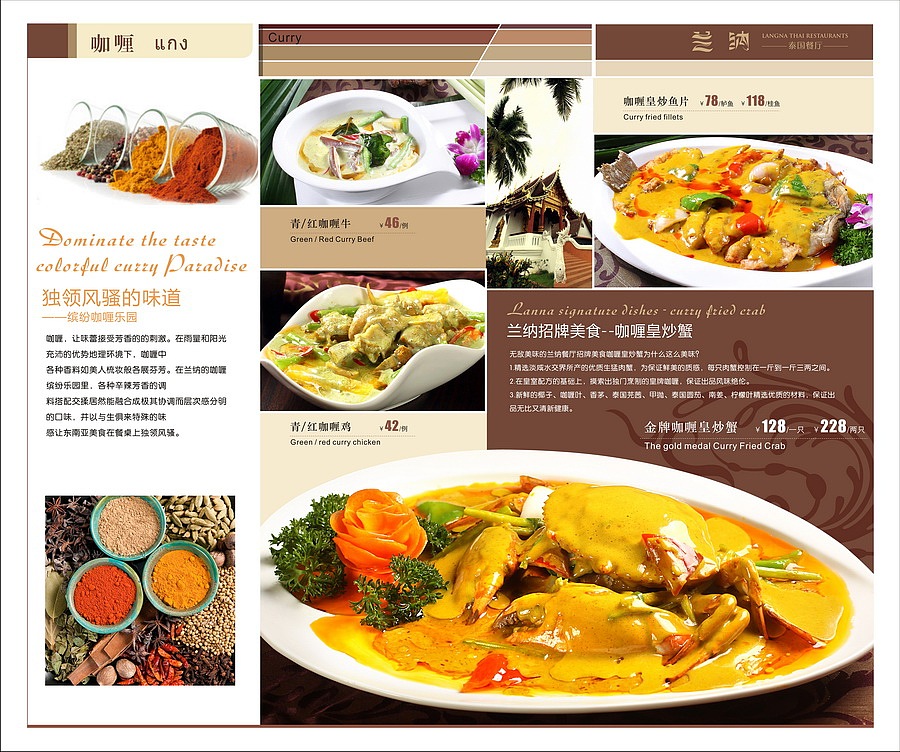 泰国菜 高档菜谱 画册 版式