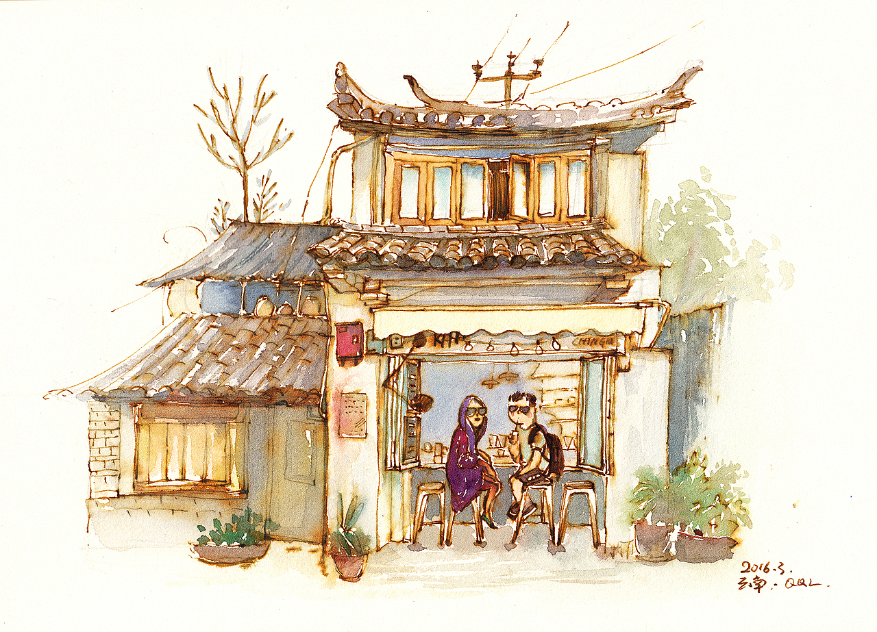 云南旅行小画（图ZNDg1MzQ0NDg=） - 艺术插画 - 站酷设计师丸子1015原创素材 - 站酷ZCOOL