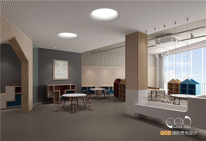 郑州睿丁国际双语幼儿园设计案例-郑州奇光高端幼儿园设计公司