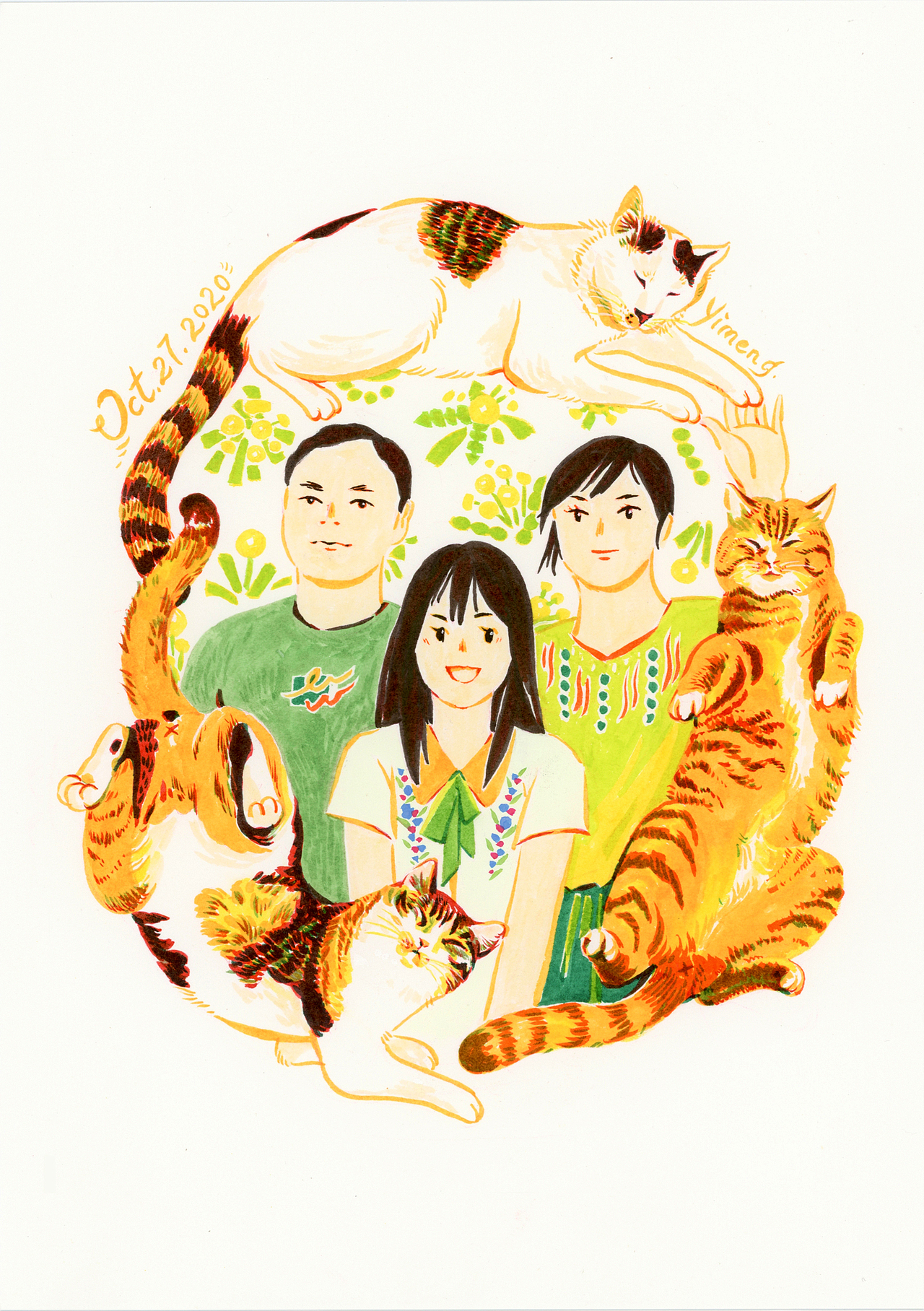 全家福肖像画 #2（图ZMjM3OTkzOTE2） - 商业插画 - 站酷设计师YimengOu原创素材 - 站酷ZCOOL