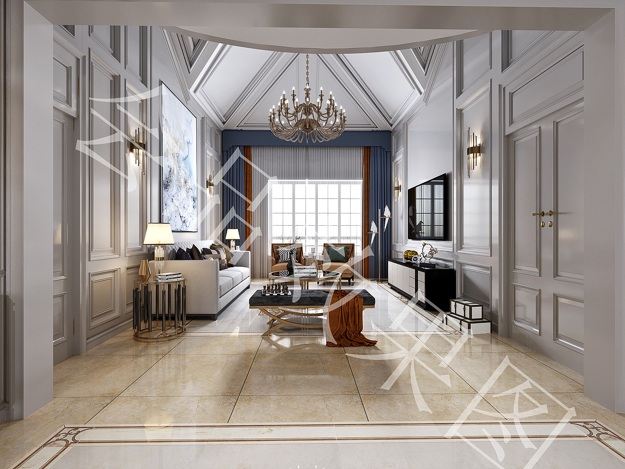 美式空间表现（图ZMjA0MzcyNjg0） - 家装设计 - 站酷设计师会品效果图圆圆原创素材 - 站酷ZCOOL