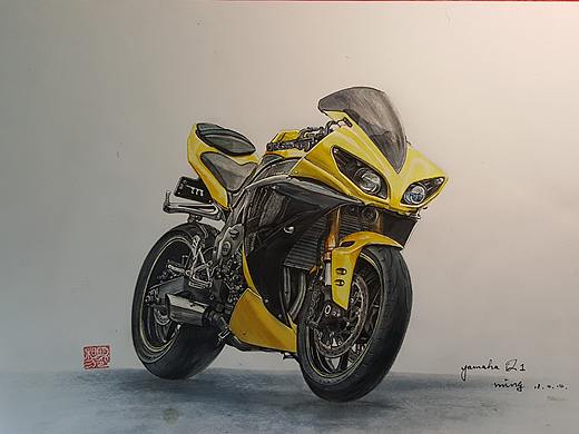 手绘摩托车（个人主页-ZMzU1NTQ1Mjg=） - 新锐潮流插画 - 站酷设计师退休老原创素材 - 站酷ZCOOL