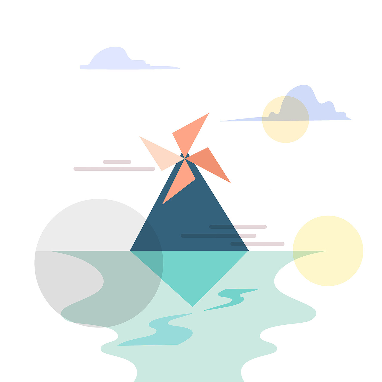 简单的几何块儿小风车