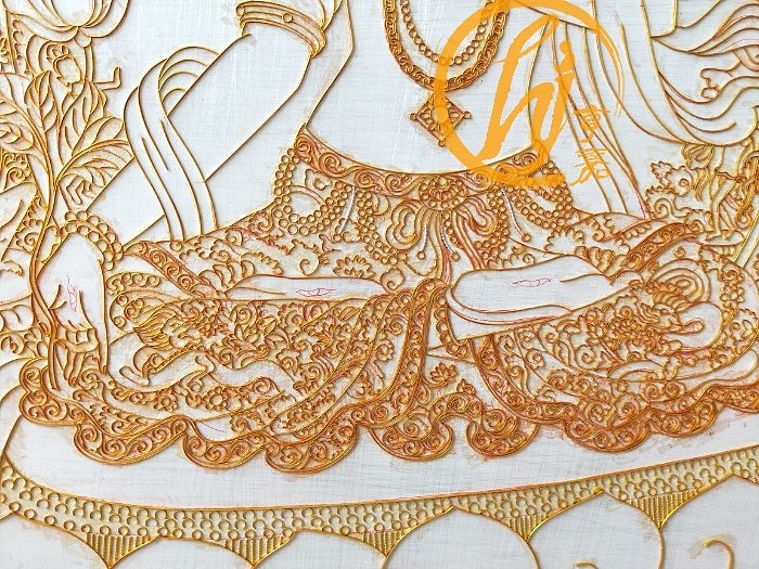 景泰蓝掐丝唐卡,密集恐惧症慎入。