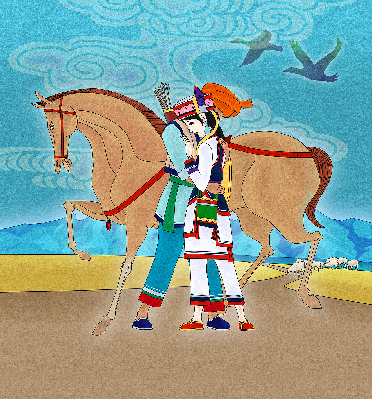 绘本《阿诗玛》（图ZOTA3MDYzMDQ=） - 绘本 - 站酷设计师木棱原创素材 - 站酷ZCOOL