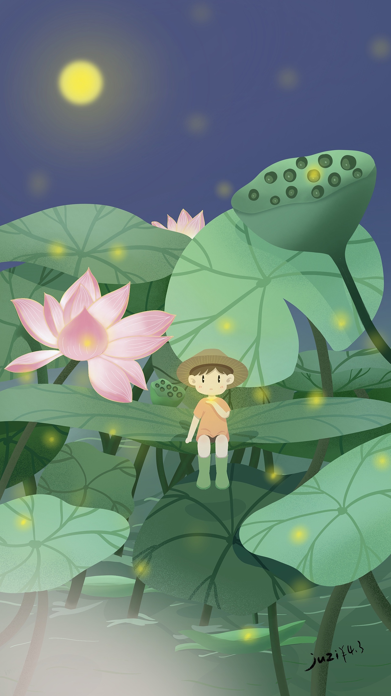 荷塘（图ZMjEzOTEzOTY0） - 创作习作 - 站酷设计师橘子四块三原创素材 - 站酷ZCOOL