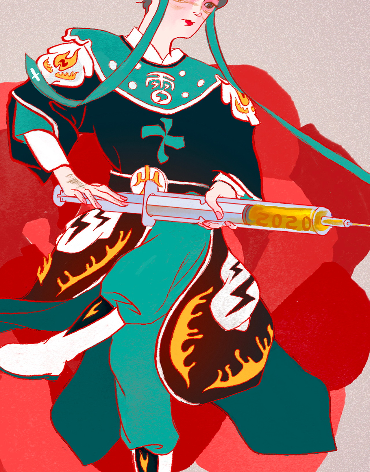 巾帼红（图ZMTk2MzMyMzQ0） - 创作习作 - 站酷设计师括号二两原创素材 - 站酷ZCOOL