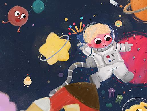 小小宇航员  插画 封面