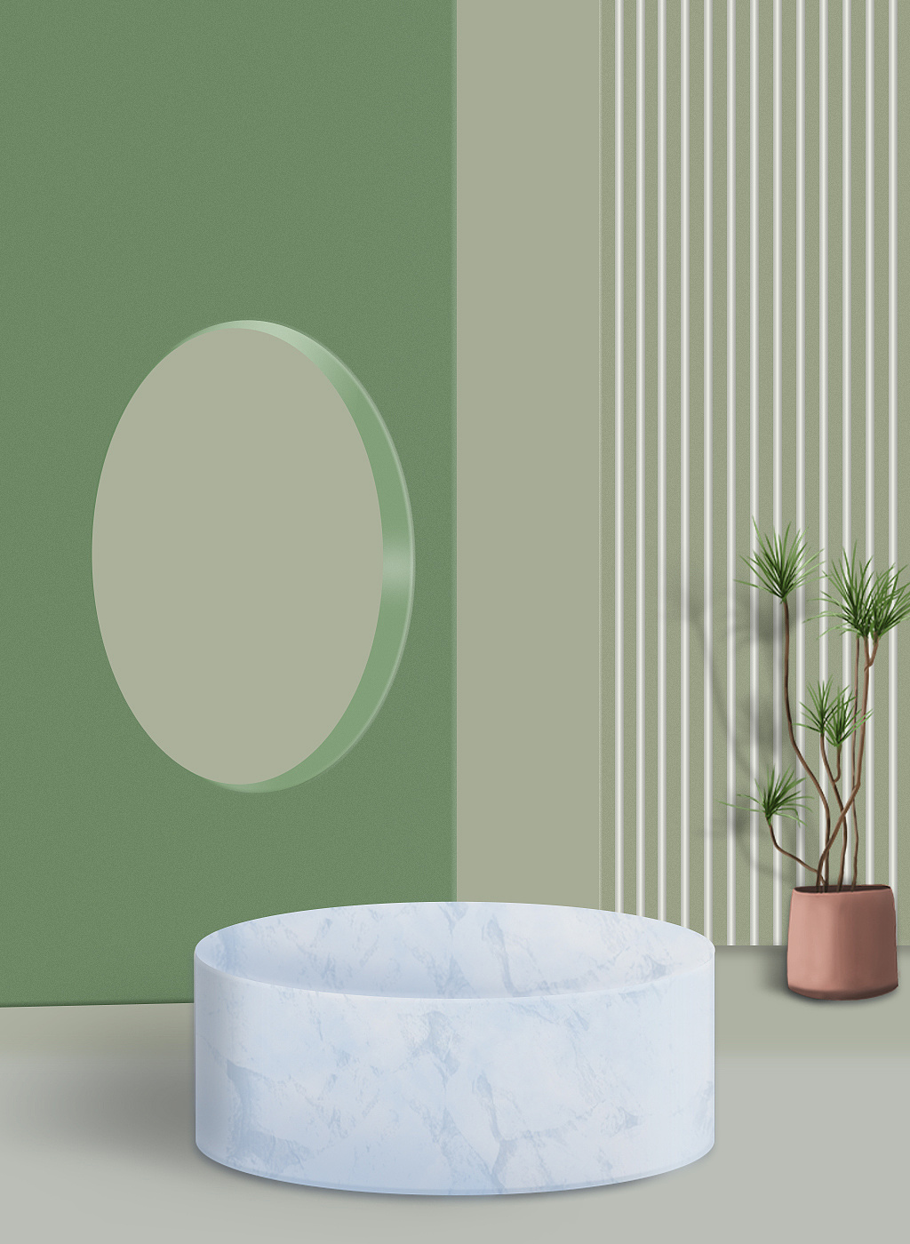 绿色立体主图背景