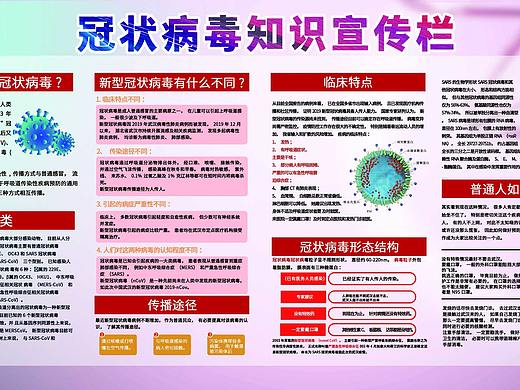 2020新型冠状病毒安全防护知识宣传展板海报