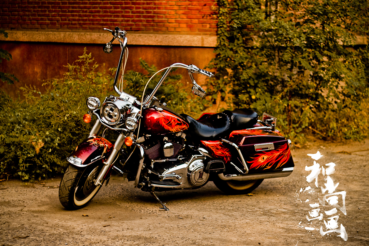 自己画了一辆哈雷摩托车艺术涂装