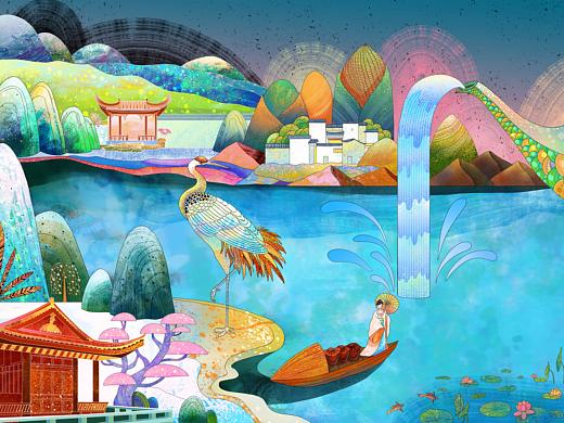 国风绘画 玉米酒