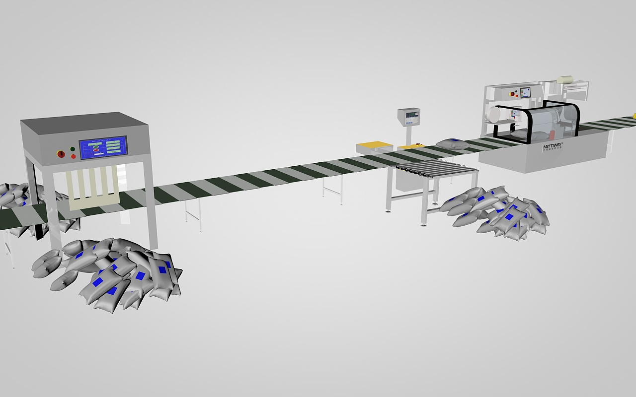 快递包装流水线动画