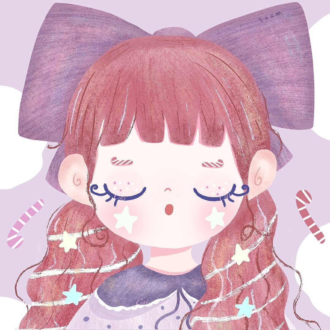 2020年眨眼系列儿童插画风格少女头像合集|插画|创作习作|菜几几呦 - 