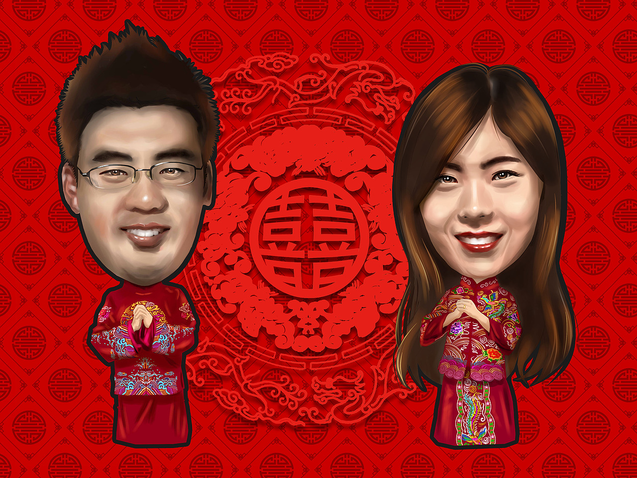 我的婚纱肖像画