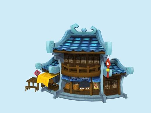 手绘卡通建筑_包子铺