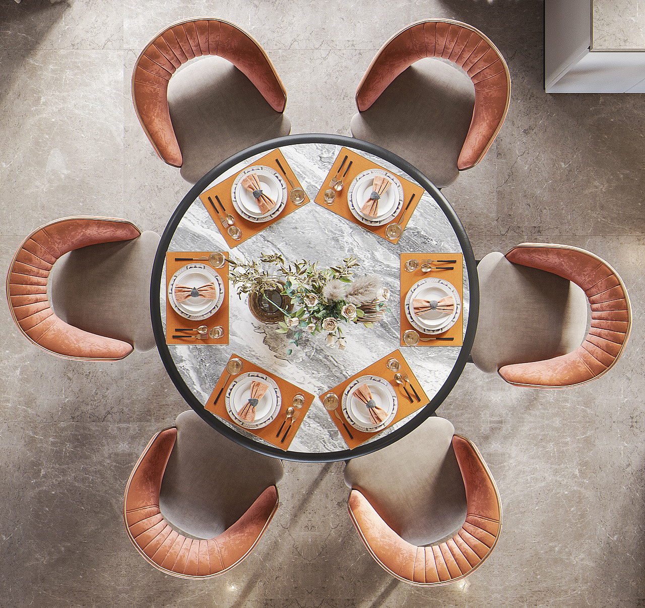 丽娜的家装轻奢风-爱马仕橙