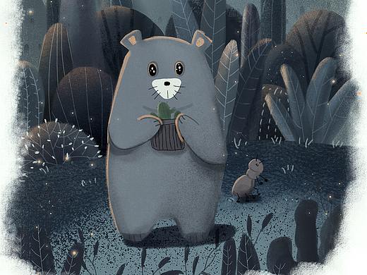 植树节插画手绘