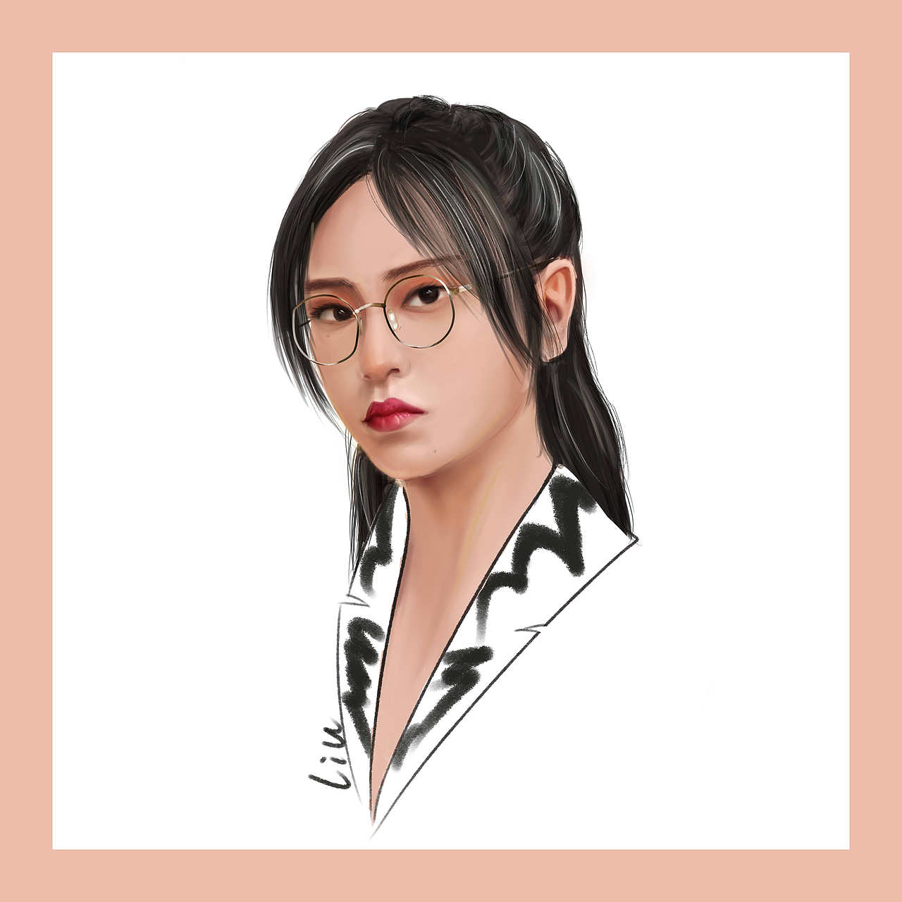 手绘头像 头像插画 周笔畅（图ZMTQ4MTU2NjQ0） - 商业插画 - 站酷设计师黑道奶娃0112原创素材 - 站酷ZCOOL