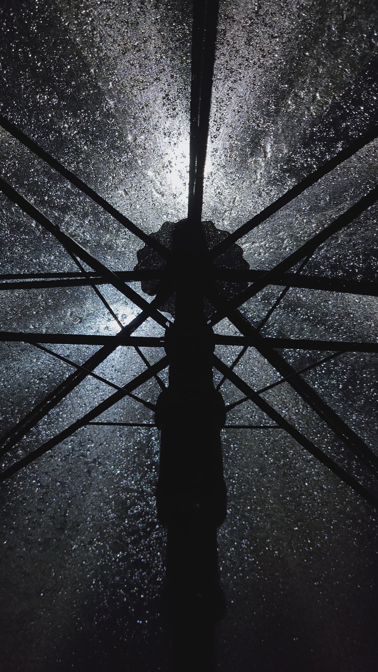 夜晚下雨打伞的图片图片
