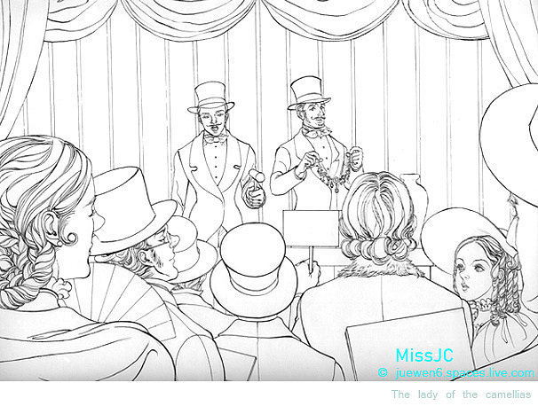 线描手绘《茶花女》小说插图(存稿)_missjc在画画-站酷zcool