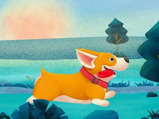 花小朵与快乐的一只狗