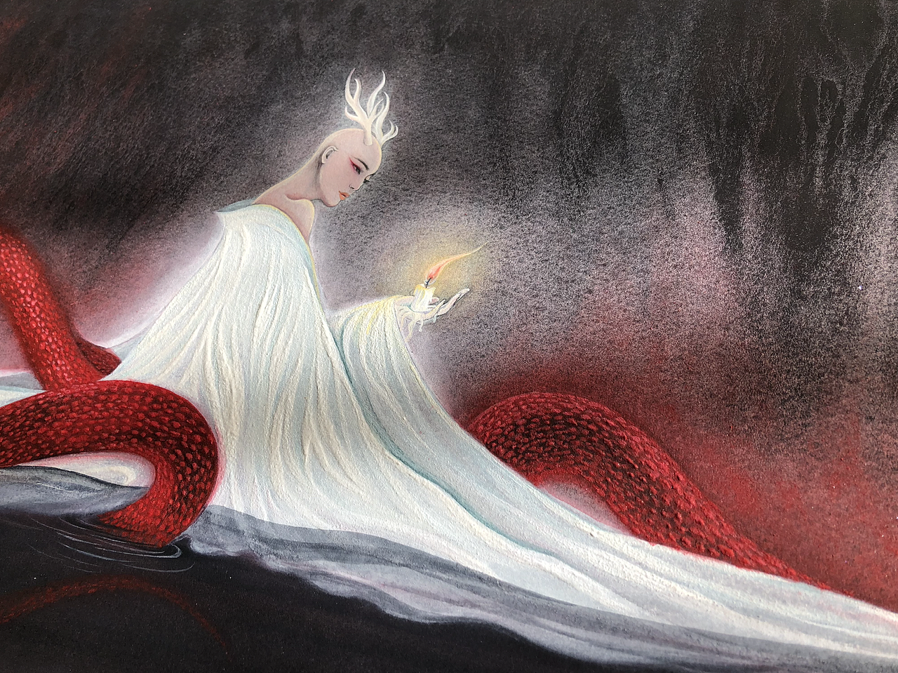 白树原创手绘山海经系列之烛龙