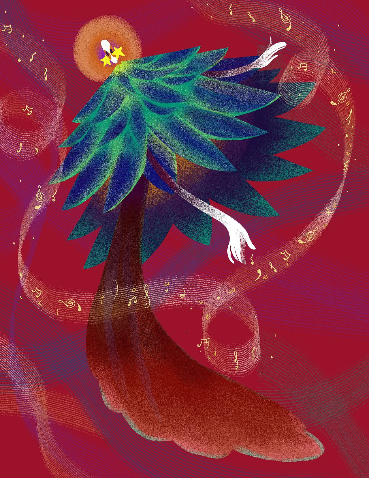 圣诞树翩翩起舞|插画|创作习作|liyouweiwei - 原创作品 - 站酷 (zcoo