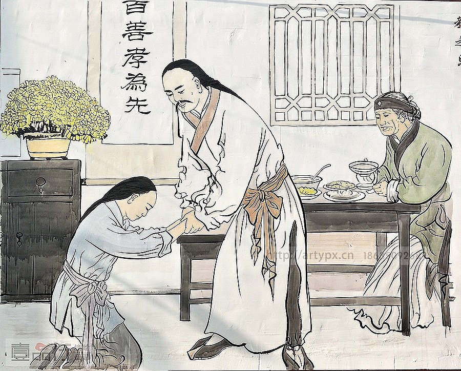 邢台墙绘二十四孝文化墙彩绘壁画国画人物彩绘