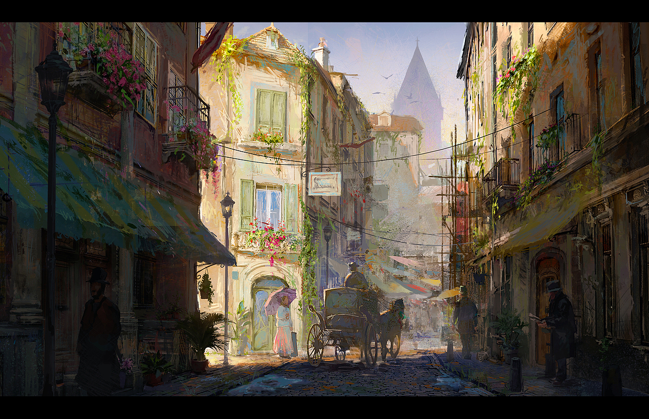 街道|插画|概念设定|zx岚_原创作品-站酷zcool