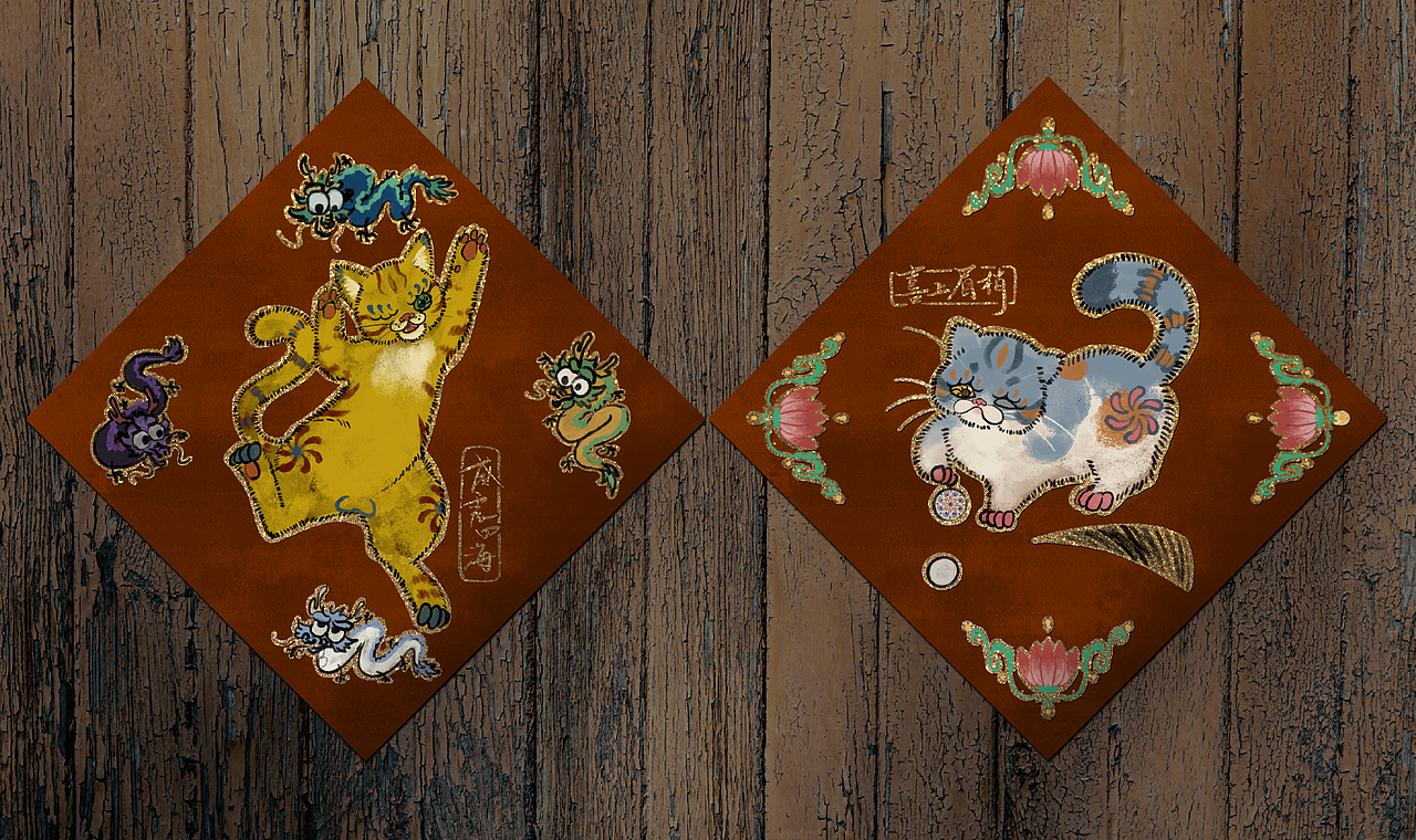 2023新年猫猫门神