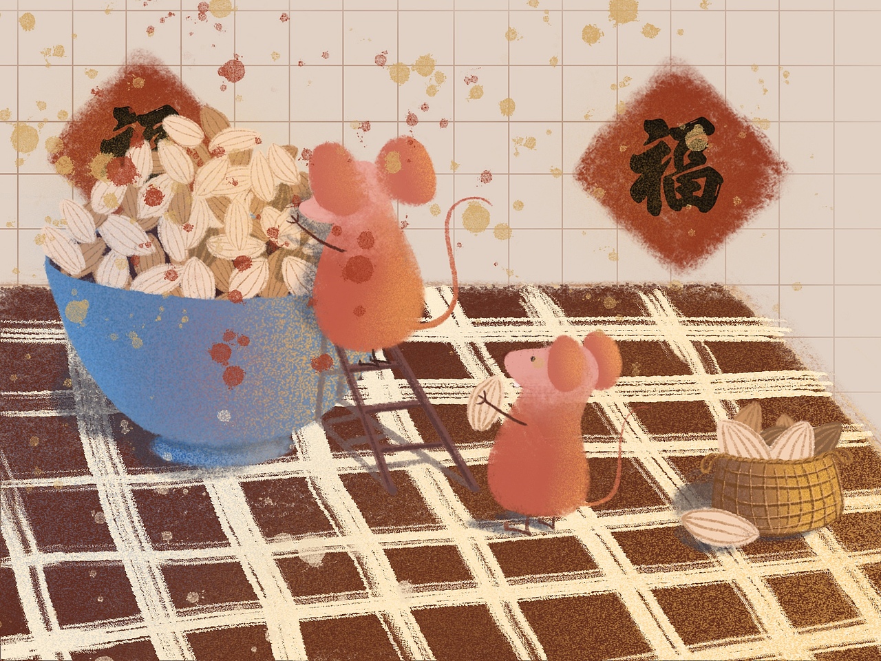 鼠年原创插画（图ZMTk3MDgwODM2） - 儿童插画 - 站酷设计师肉松蛋黄酱原创素材 - 站酷ZCOOL