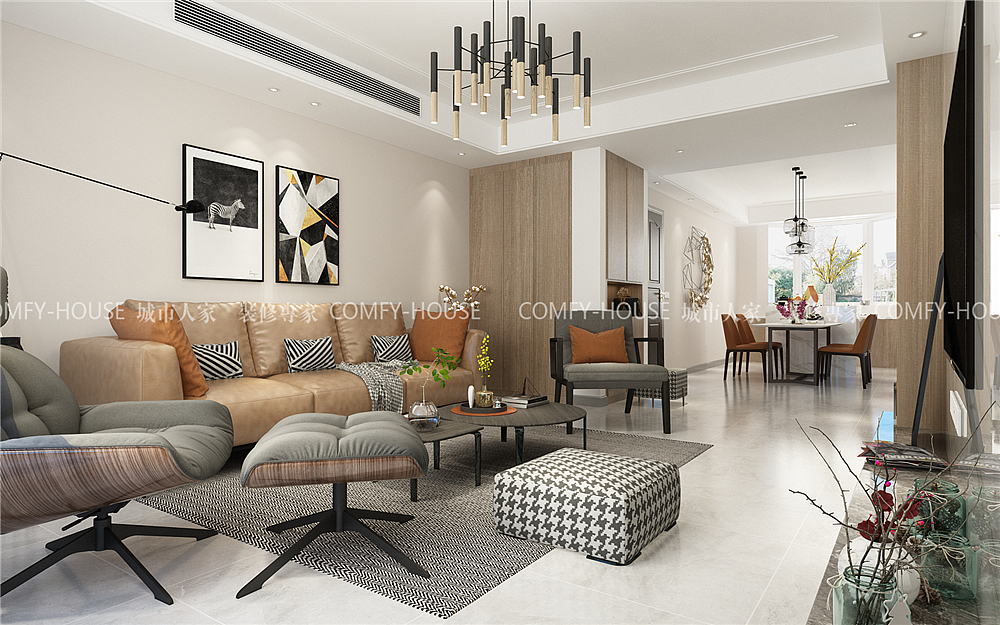 长清常春藤现代风格装修效果图-城市人家（图ZMTkyMjIyMTQw） - 家装设计 - 站酷设计师济南城市人家原创素材 - 站酷ZCOOL