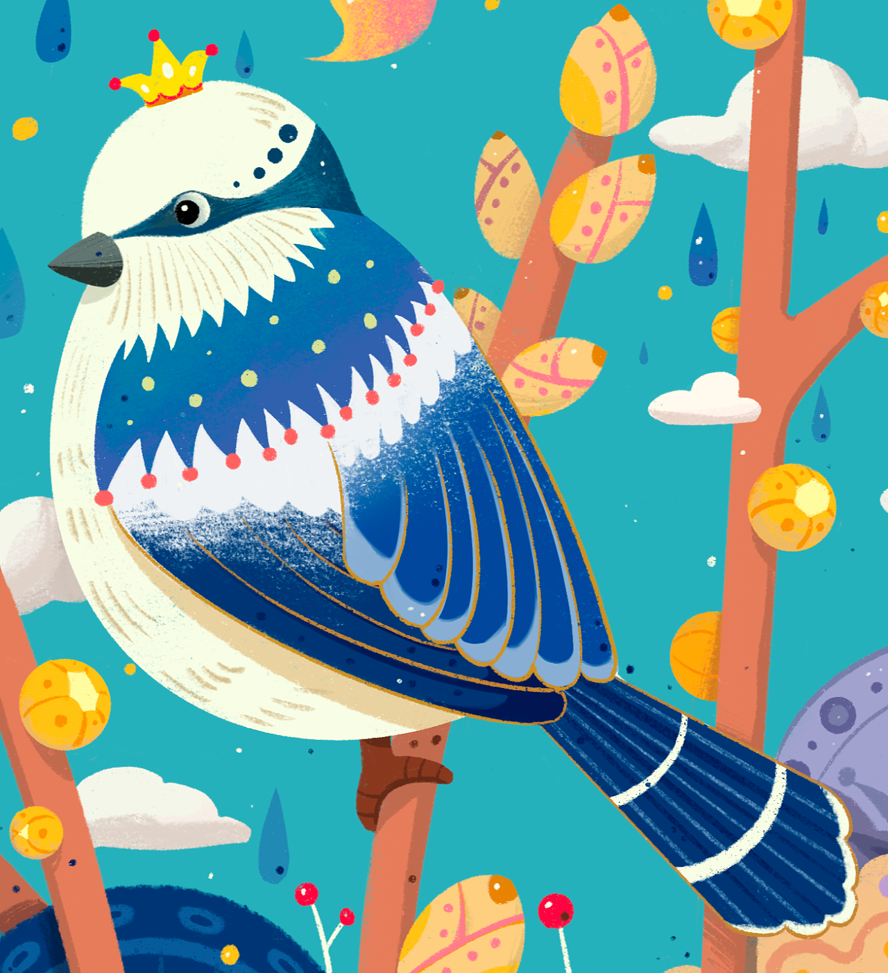 灰蓝山雀|插画|儿童插画|三生小道 - 原创作品 - 站酷 (zcool)