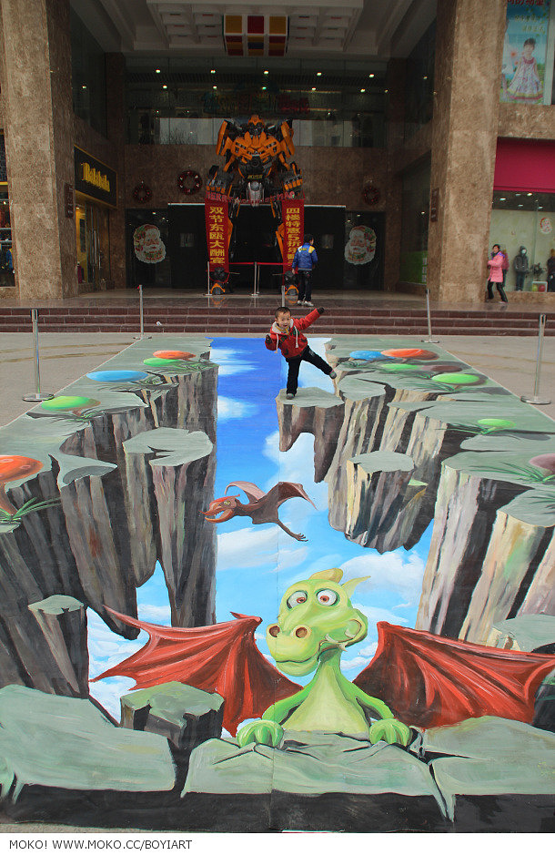 兰州市东欧国际儿童商城3d街头立体画展示北京金盛博创专业3d画团队