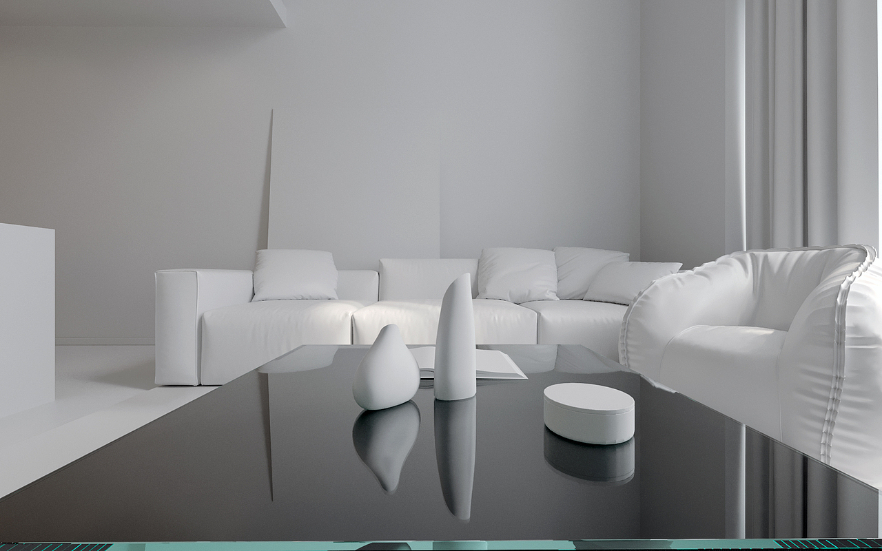 一组单身公寓空间效果表现