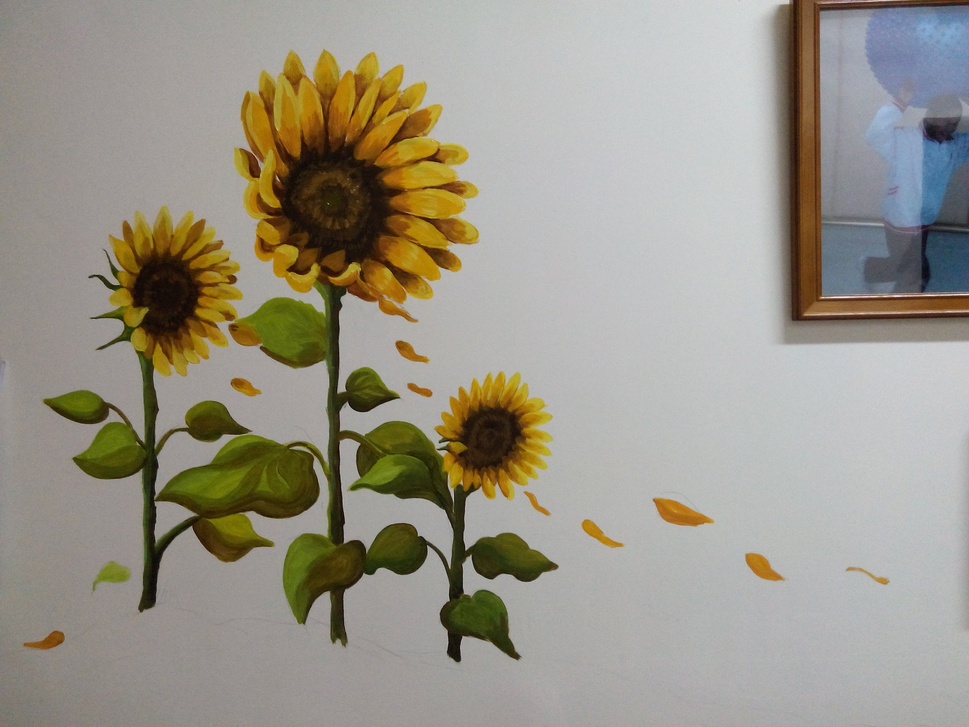 手绘墙之向日葵