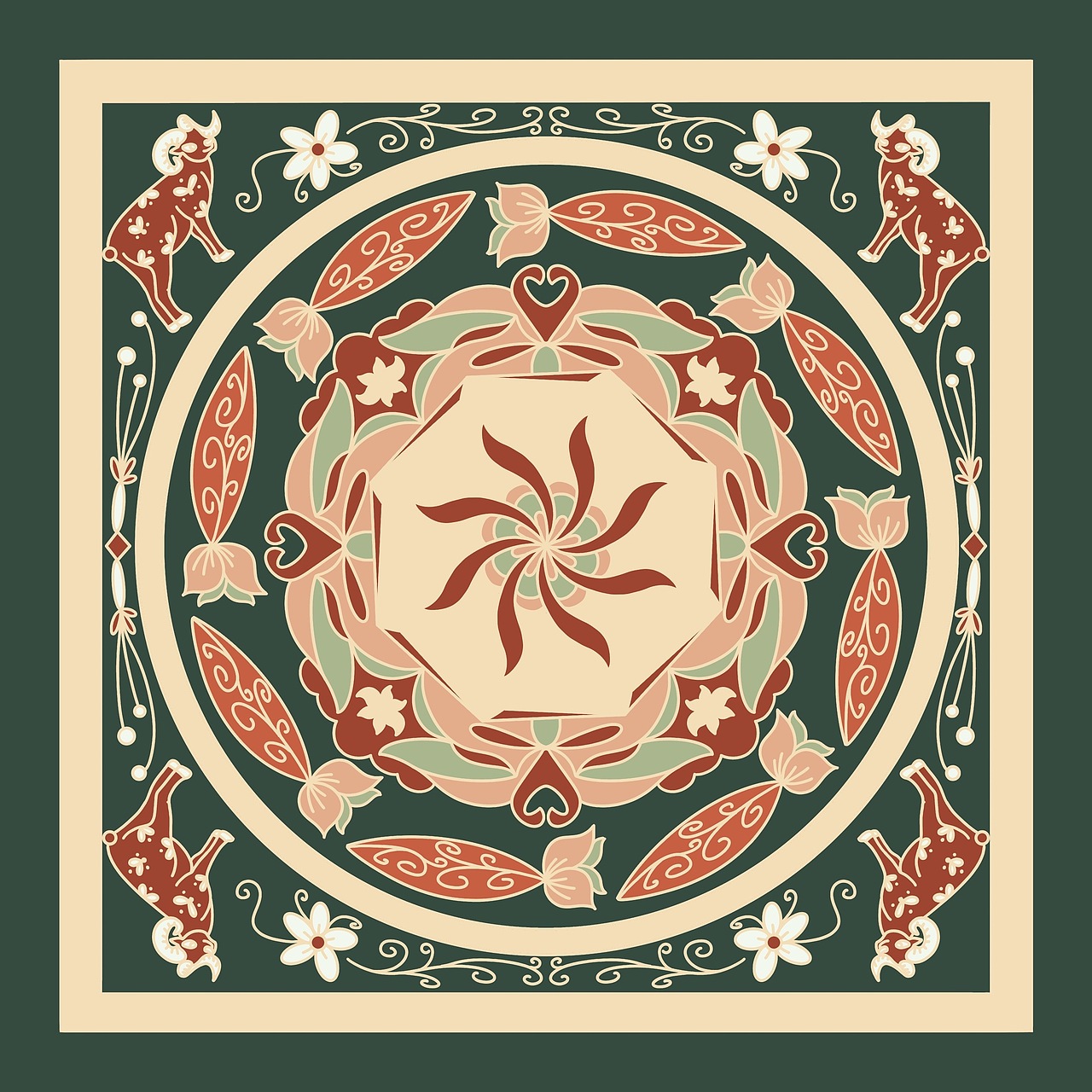 十二生肖系列丝巾原创图案原创设计(8)羊