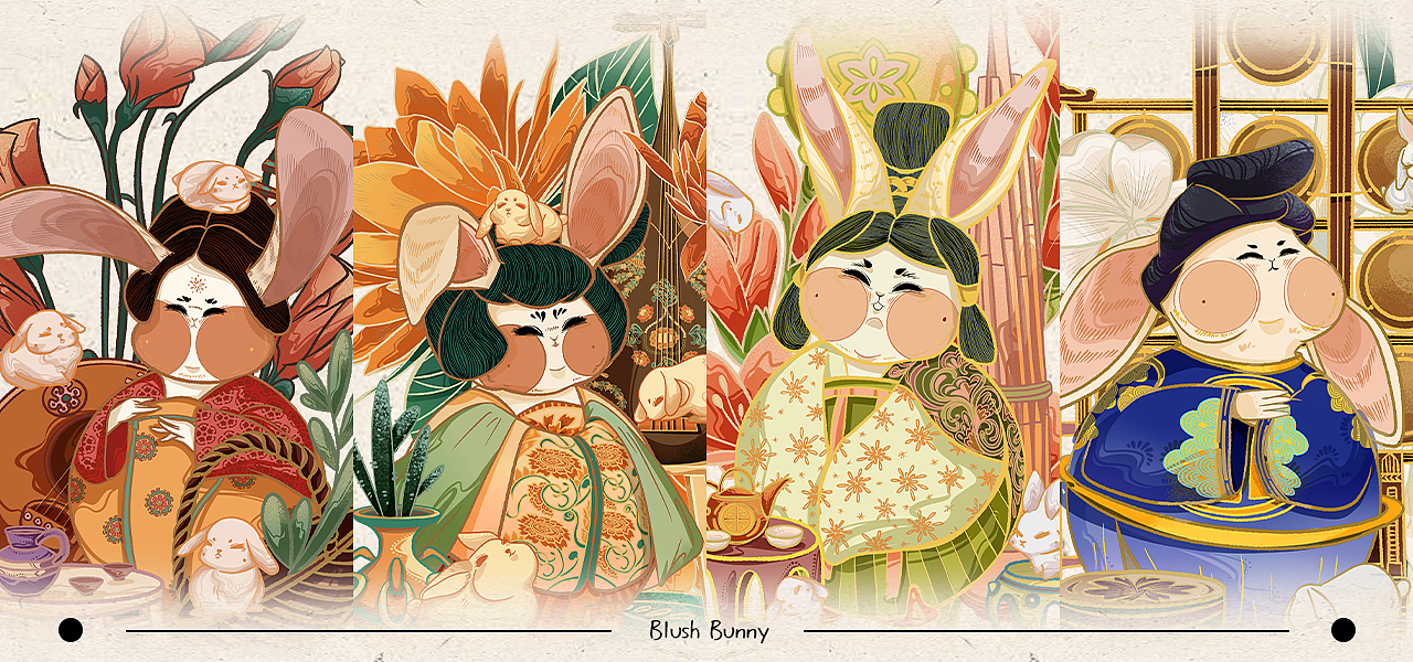 腮红兔|原创IP形象设计|兔年插画IP（图ZMzM2MjY4Mzc2） - 商业插画 - 站酷设计师是没名啊原创素材 - 站酷ZCOOL