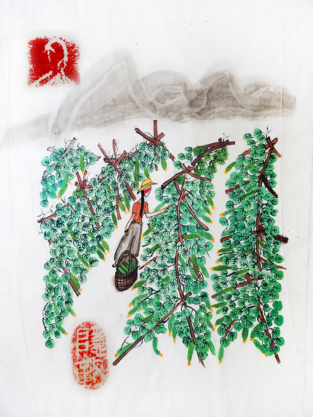 田园生活之"黄瓜田黄瓜架"