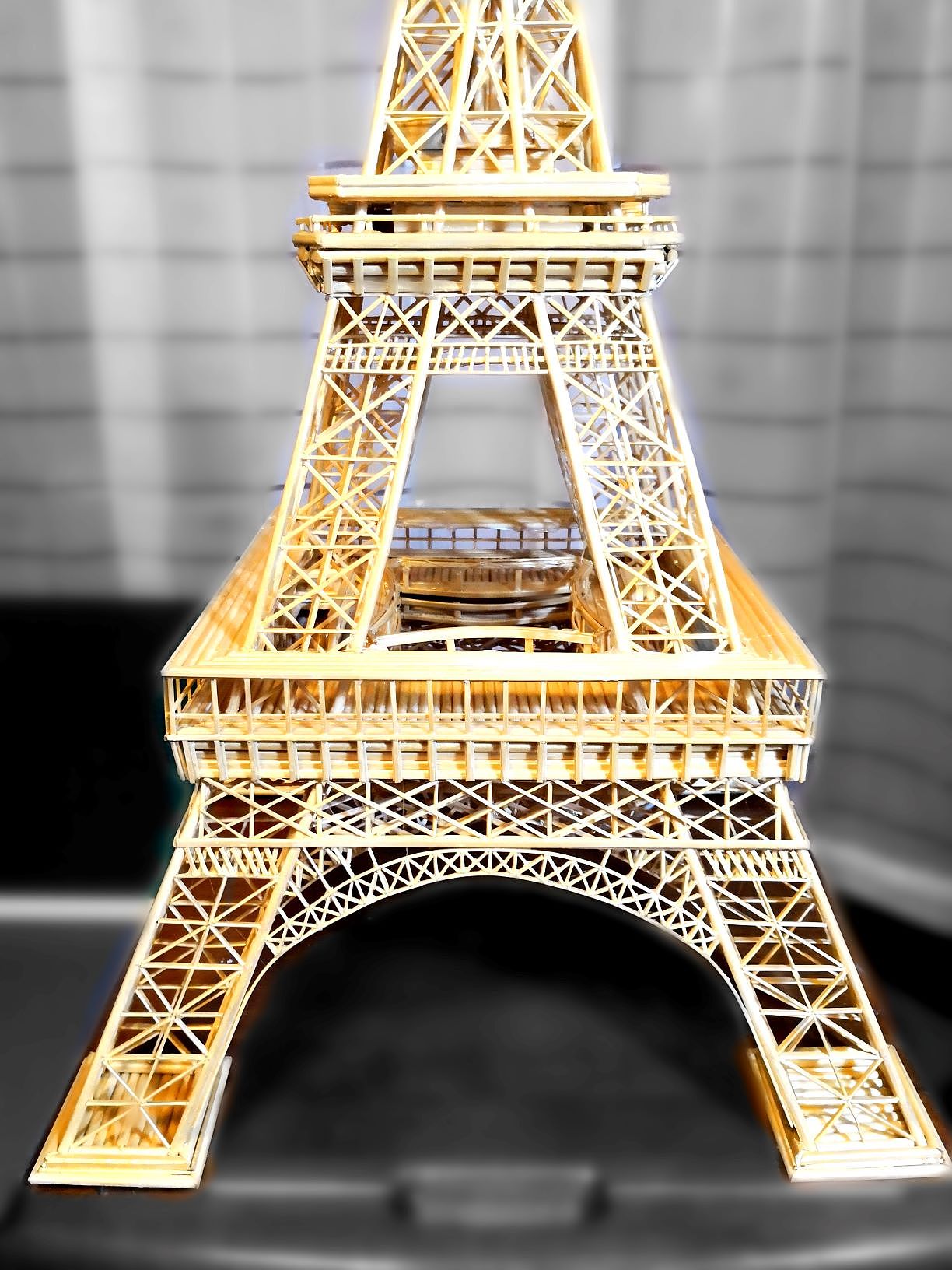 竹签手工埃菲尔铁塔全手工