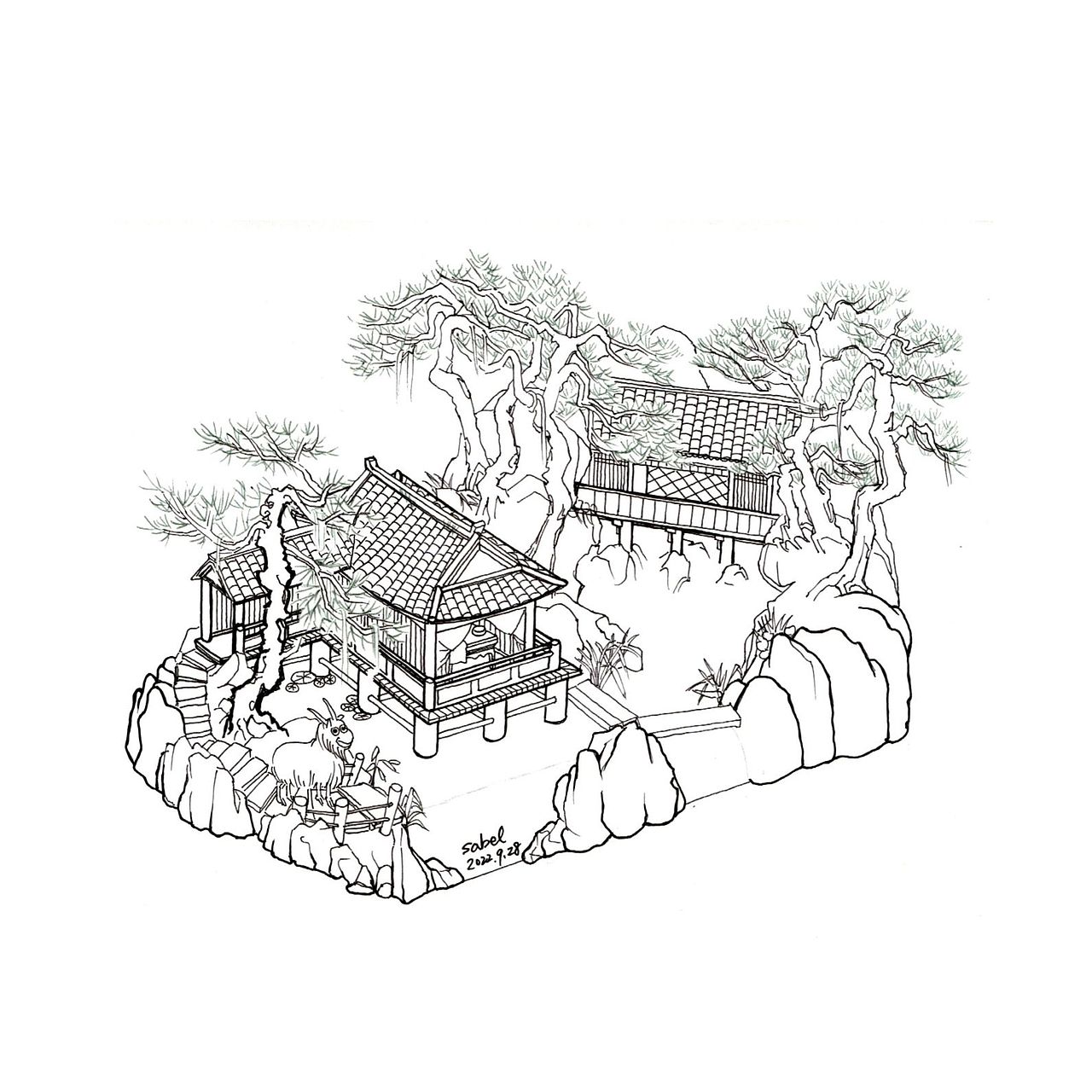 手绘“江南百景图小盒子”系列（图ZMzE3NzI4Mzg0） - 创作习作 - 站酷设计师SaBeL13原创素材 - 站酷ZCOOL