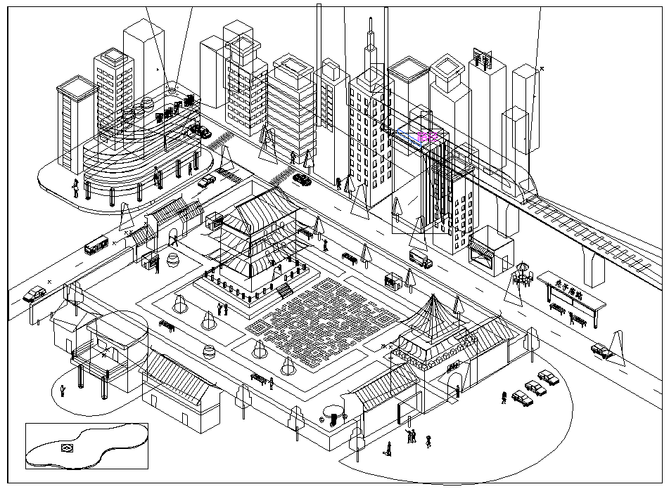 2.5d城市插画 艺术二维码