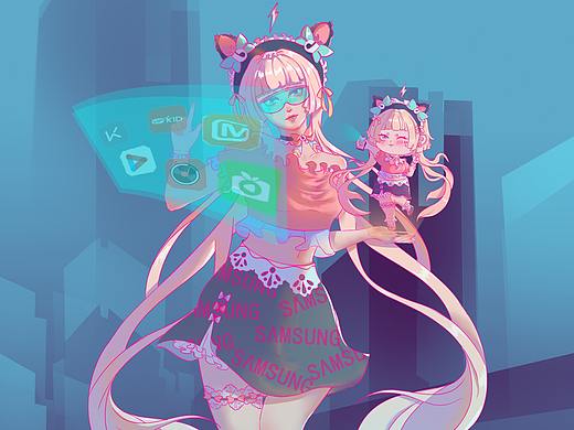 三星智慧顯示器二次元IP形象——S醬（個(gè)人主頁-ZNTMyODI1MTY=） - IP形象 - 站酷設(shè)計(jì)師慕斯ing原創(chuàng)素材 - 站酷ZCOOL