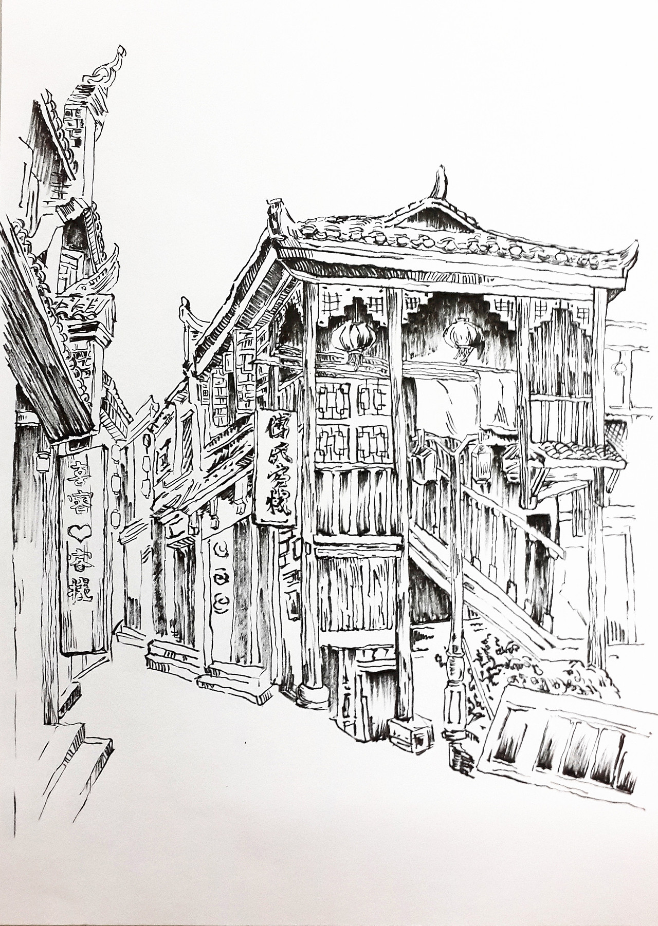 凤凰古镇速写小稿