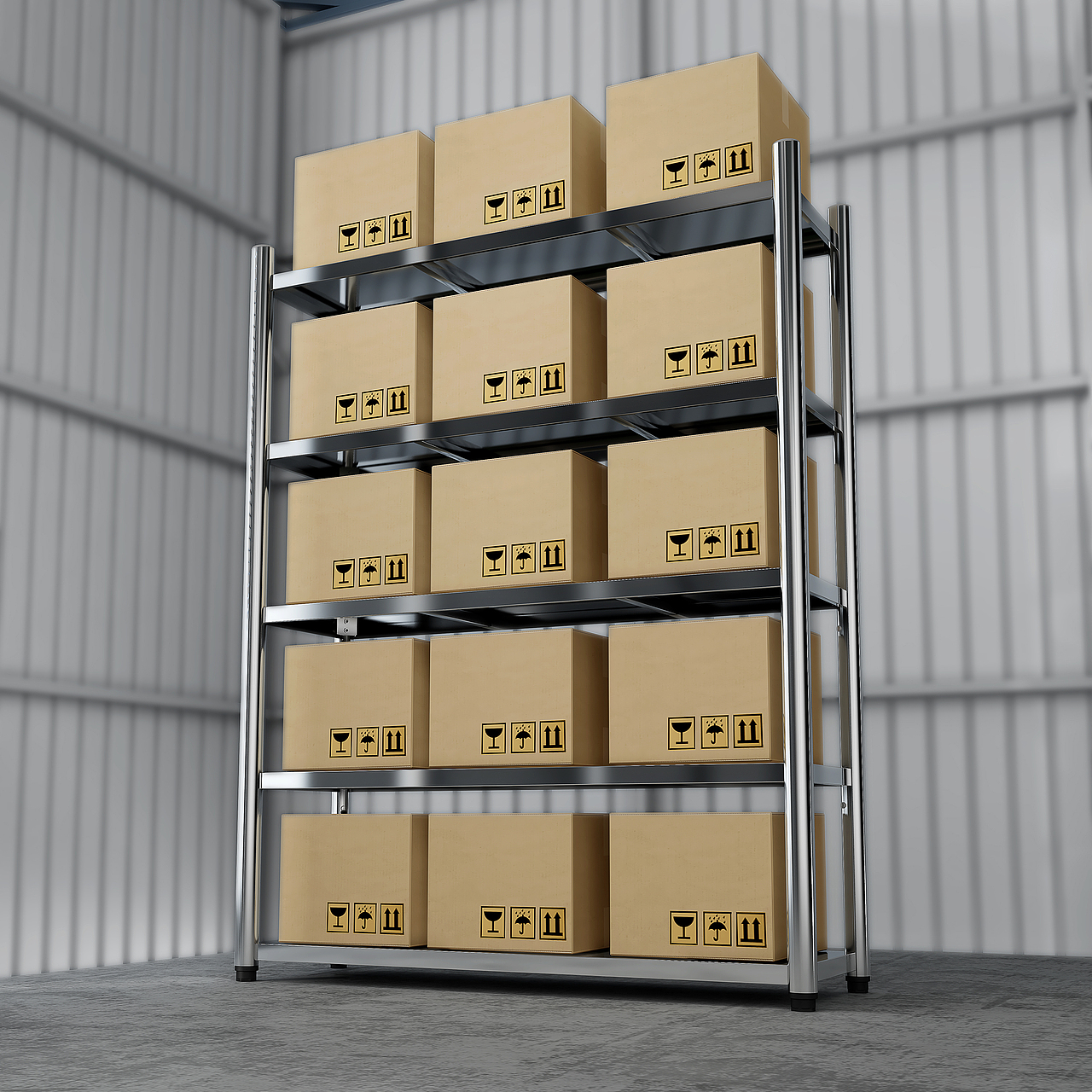 厨房不锈钢置物架三维建模渲染