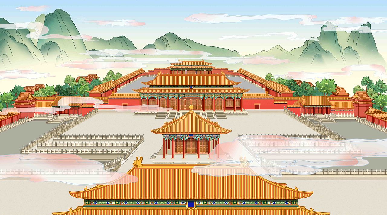 项目:故宫博物院 宫囍-龙凤呈祥 插画:木头猫插画设计工作室 动画制作