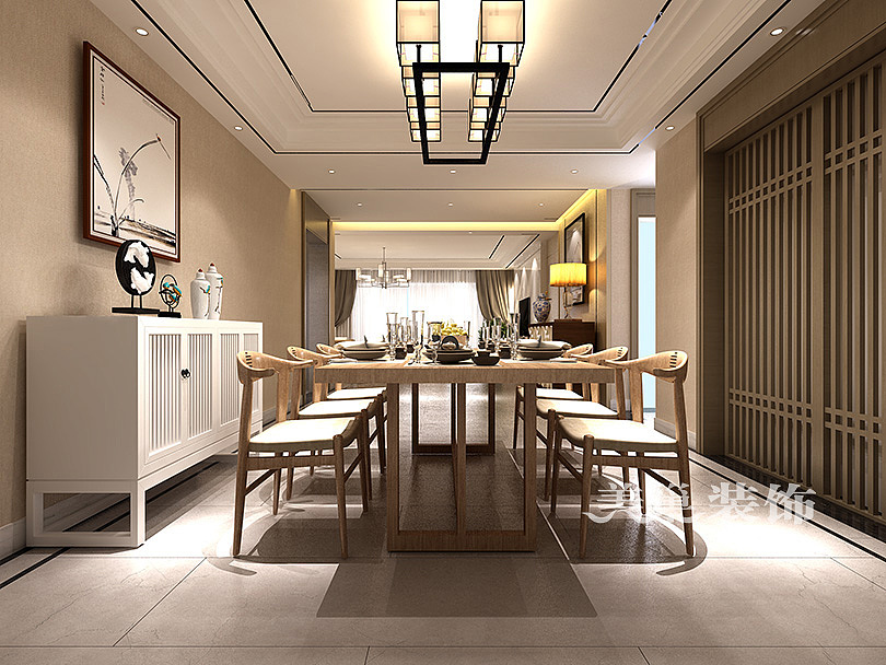 广电天韵三居室150平新中式风格，简约时尚的书香气息---餐厅